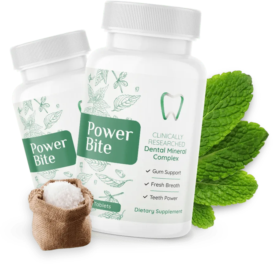 PowerBite oral health supplement — dissolvable mineral candy for stronger teeth, healthier gums, and fresher breath
